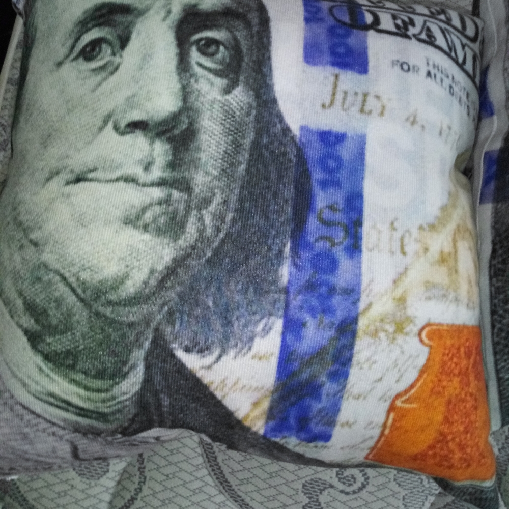 Big Face Hundred Dollar Bill Pillow Cases